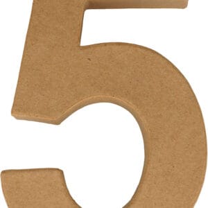 Chiffre 5 papier mâché 15 cm - Artemio