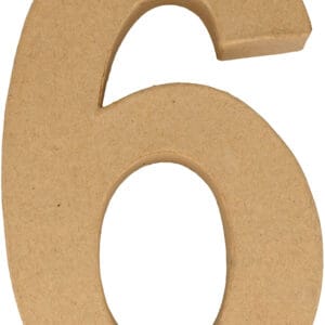 Chiffre 6 papier mâché 15 cm - Artemio