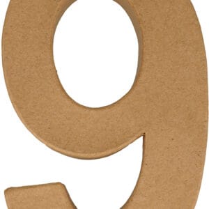 Chiffre 9 papier mâché 15 cm - Artemio