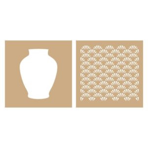 2 pochoirs kraft vase 20x20cm - Artemio
