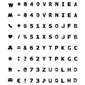 Règle + 88 tampons alphabet - Artemio