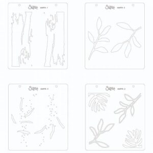 Layered stencils watercolor leaves - Sizzix