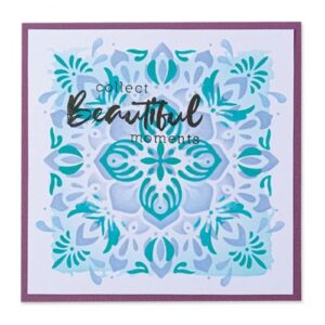 Layered stencil mosaic flowers - Sizzix