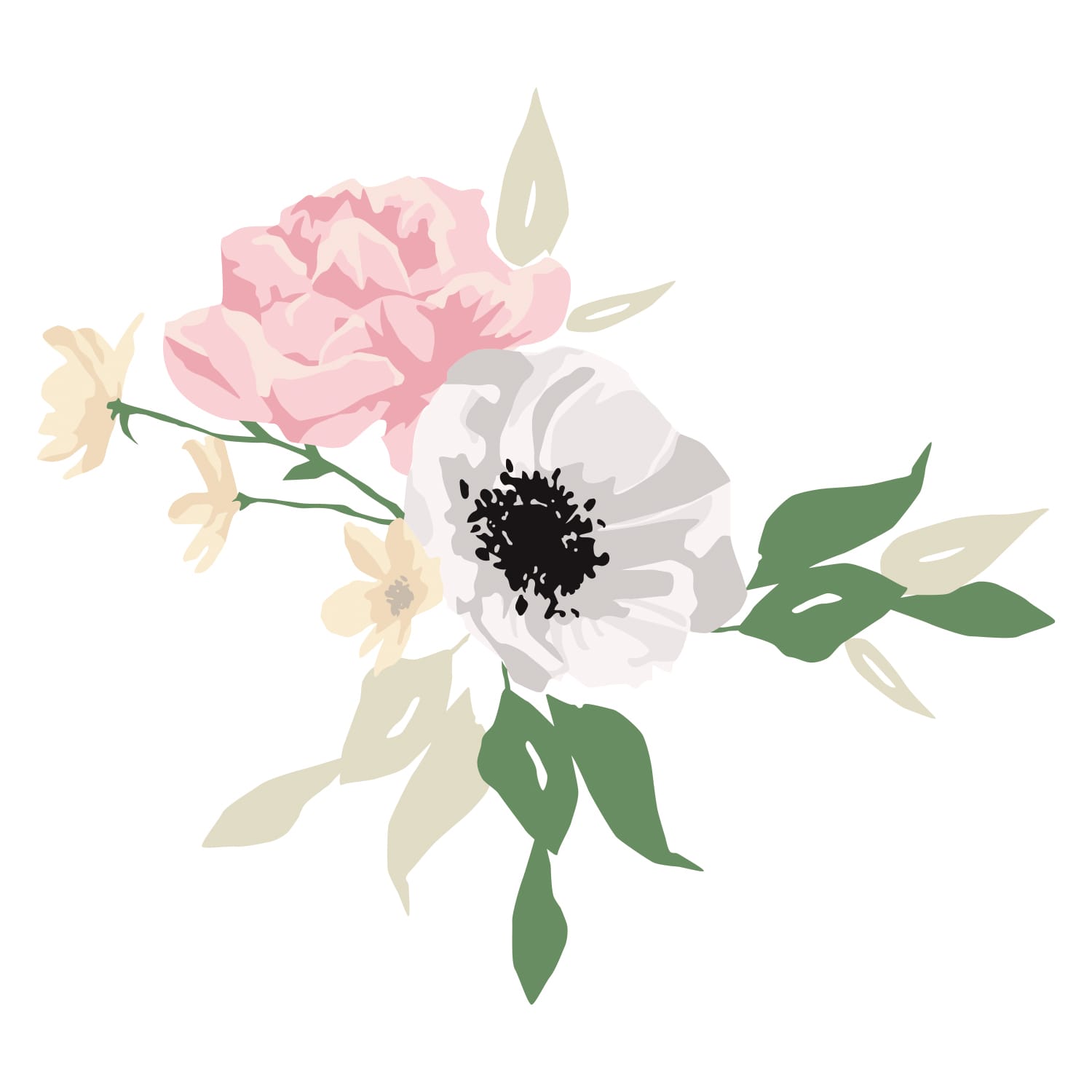 Layered clear stamps watercolor bouquet - Sizzix