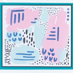 Layered stencil abstract marks - Sizzix