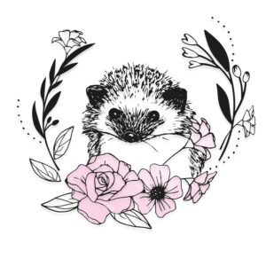 Layered clear stamps floral hedgehog - Sizzix