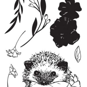 Layered clear stamps floral hedgehog - Sizzix