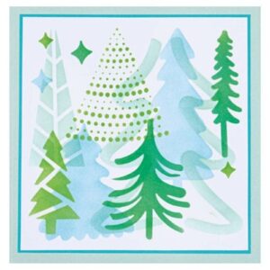 Layered stencil doodle trees - Sizzix