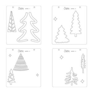 Layered stencil doodle trees - Sizzix