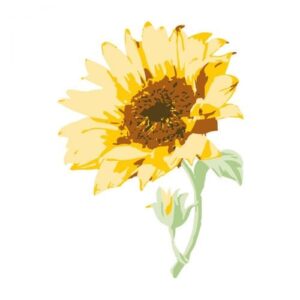 Layered clear stamps sunflower stem - Sizzix