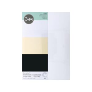 60 feuilles black/ivory/white cardstock A4 - Sizzix