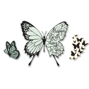 Framelits die + stamps butterfly birthday - Sizzix