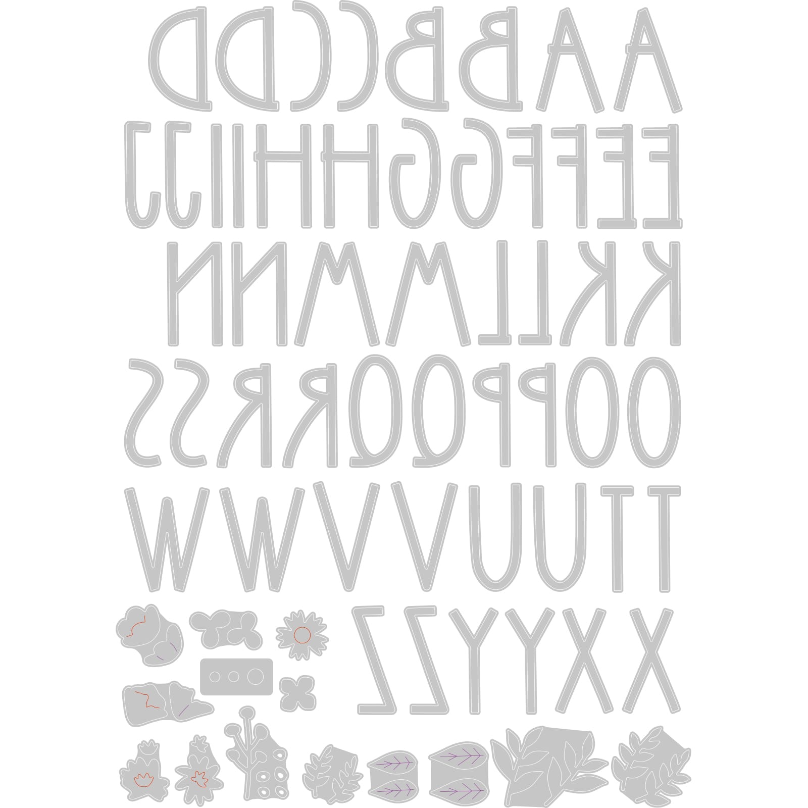 Thinlits die floral alphabet - Sizzix