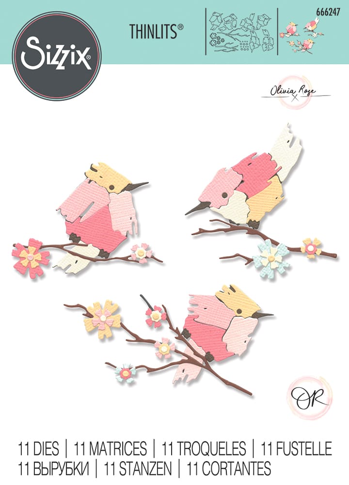 Thinlits die painted birds - Sizzix