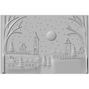 3-D Texture  Fades embossing winter village - Sizzix