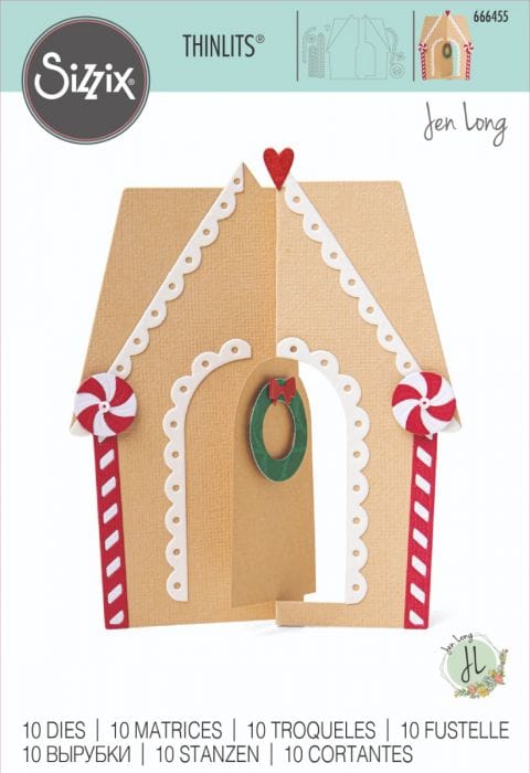 Thinlits die card gingerbread House - Sizzix