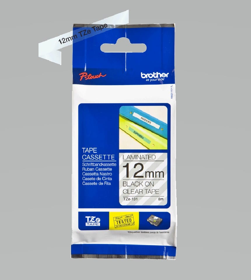 Tape lamined black clear 12 mm - P-Touch - Brother