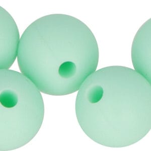 5 perles vert d'eau 10 mm silicone - Artemio