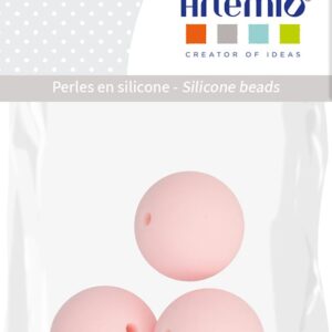3 perles roses 15 mm silicone - Artemio