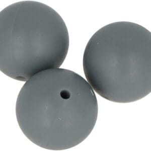 3 perles grises 15 mm silicone - Artemio