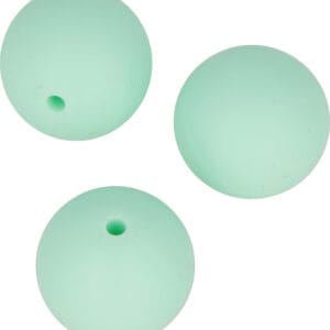 3 perles vert d'eau 15 mm silicone - Artemio