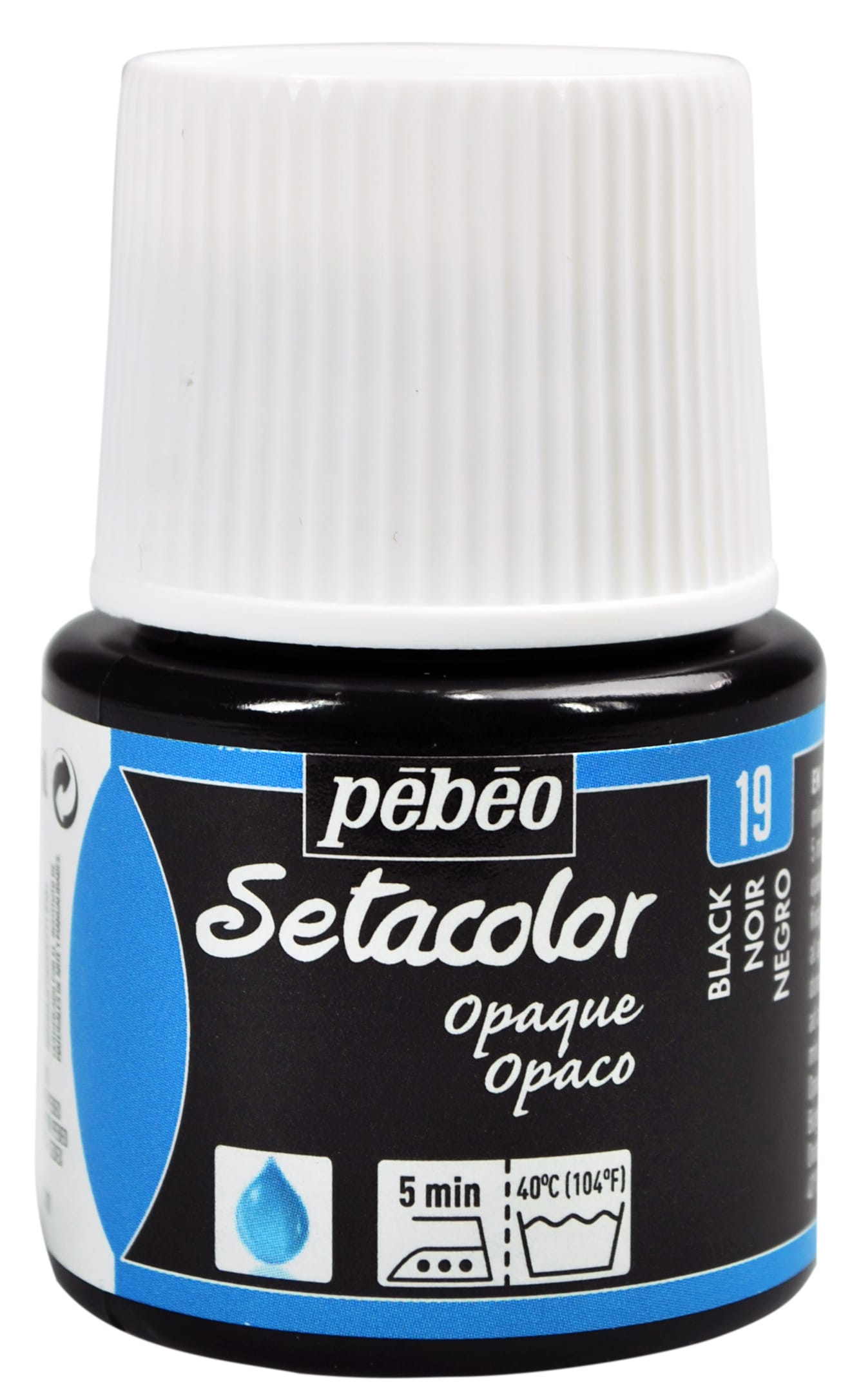 Peinture noire textile - opaque - 45 ml - Setacolor - Pébéo