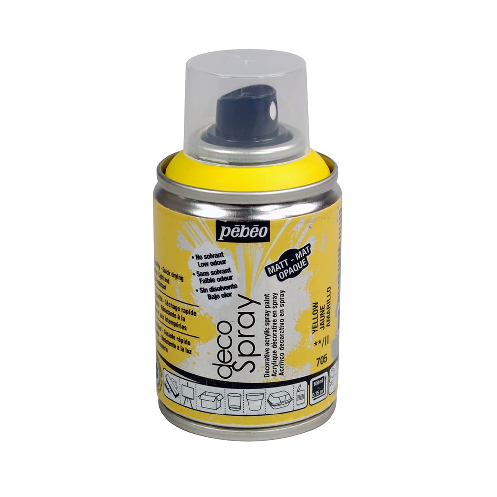 Peinture jaune - acrylique mat en bombe- 100 ml - Pébéo