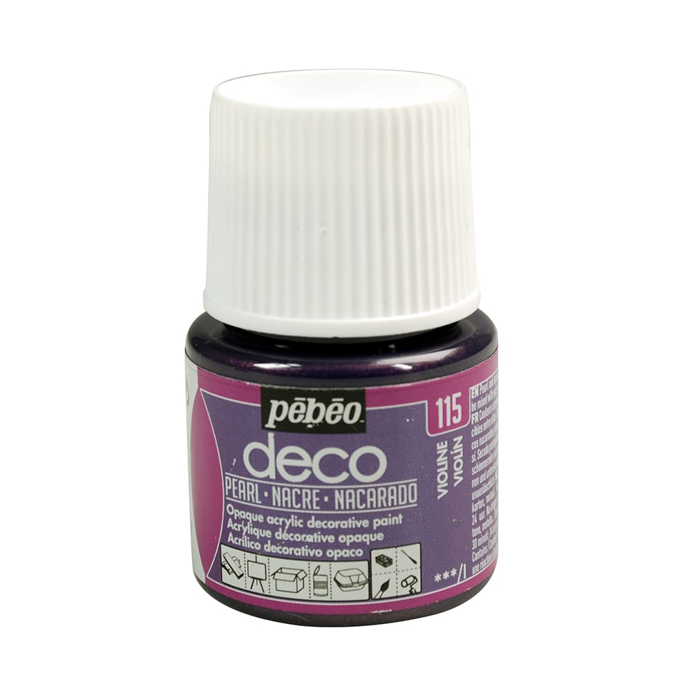 Peinture violine -  acrylique nacre - opaque - 45 ml - déco - Pébéo