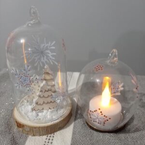 2 cloches en verre 9 cm  - Artemio