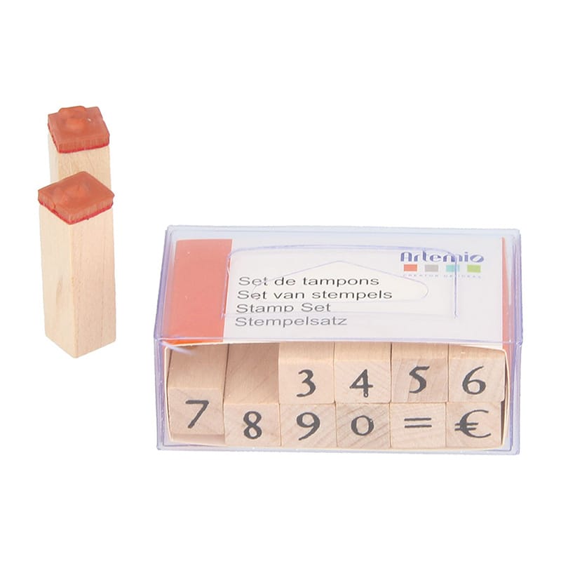 Tampons chiffres 1 cm - bois - Artemio