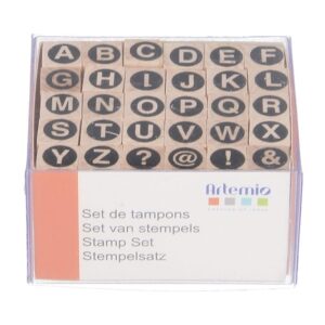 Tampons alphabet 1 cm - bois - Artemio
