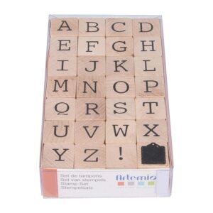 Tampons alphabet 2 cm - bois - Artemio