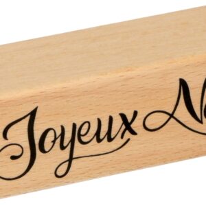 Tampon en bois Joyeux Noël 26x75 mm - Artemio