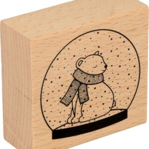 Tampon en bois ours 58x60 mm - Artemio