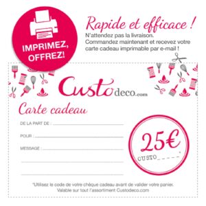 Bon cadeau imprimable Custodeco 25 €