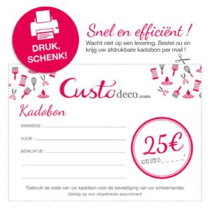 Bon cadeau imprimable Custodeco 25 €