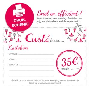 Bon cadeau imprimable Custodeco 35 €