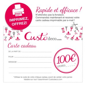 Bon cadeau imprimable Custodeco 100 €
