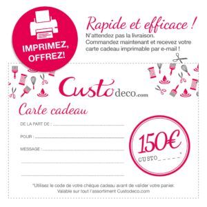 Bon cadeau imprimable Custodeco 150 €