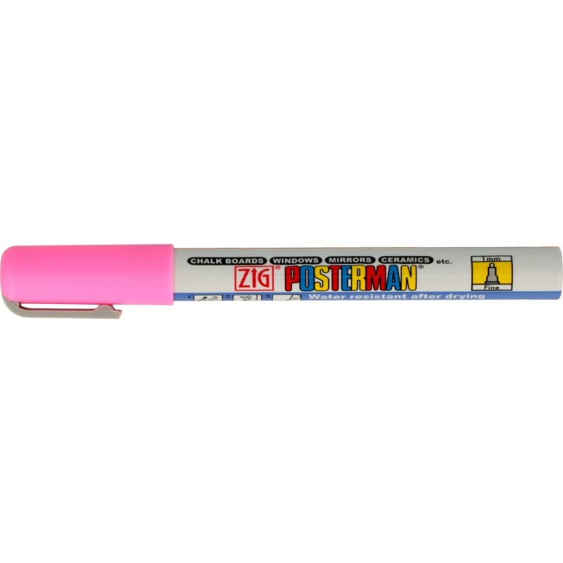 Marqueur à craie waterproof posterman rose fluo - Zig