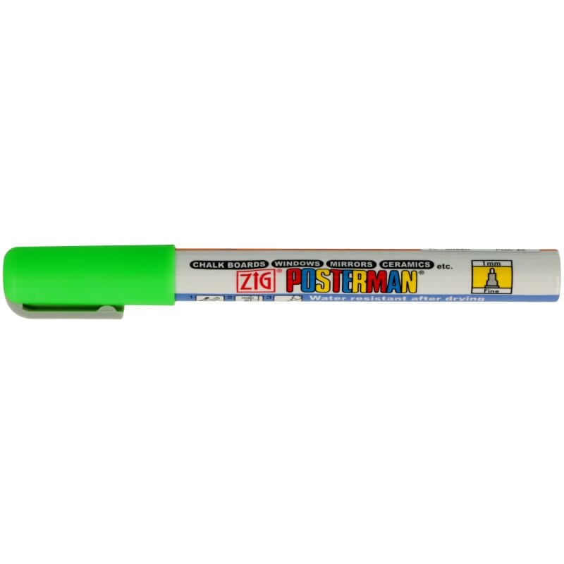 Marqueur à craie waterproof posterman vert fluo - Zig