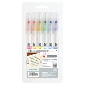 6 feutres clean color dot single pastel - Zig
