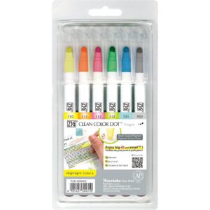 6 feutres clean color dot single fluo - Zig