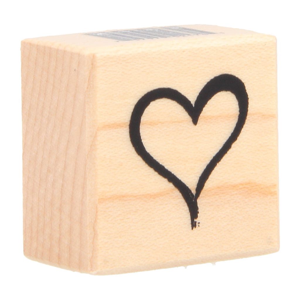 Tampon cœur 31x31 mm - bois - Artemio