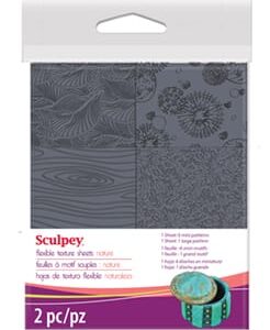 2 feuilles à motif souples nature - Sculpey
