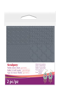 2 feuilles à motif souples geometric - Sculpey