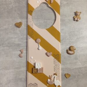 Plaque porte 24x8 cm bois - Artemio