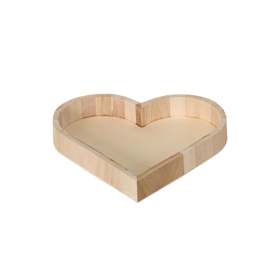 Plateau cœur 22x19 cm bois - Artemio