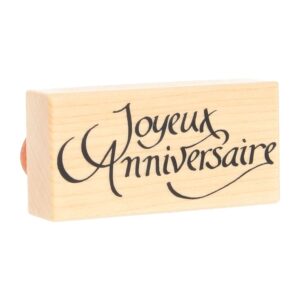 Tampon anniversaire 37x74 mm bois - Artemio